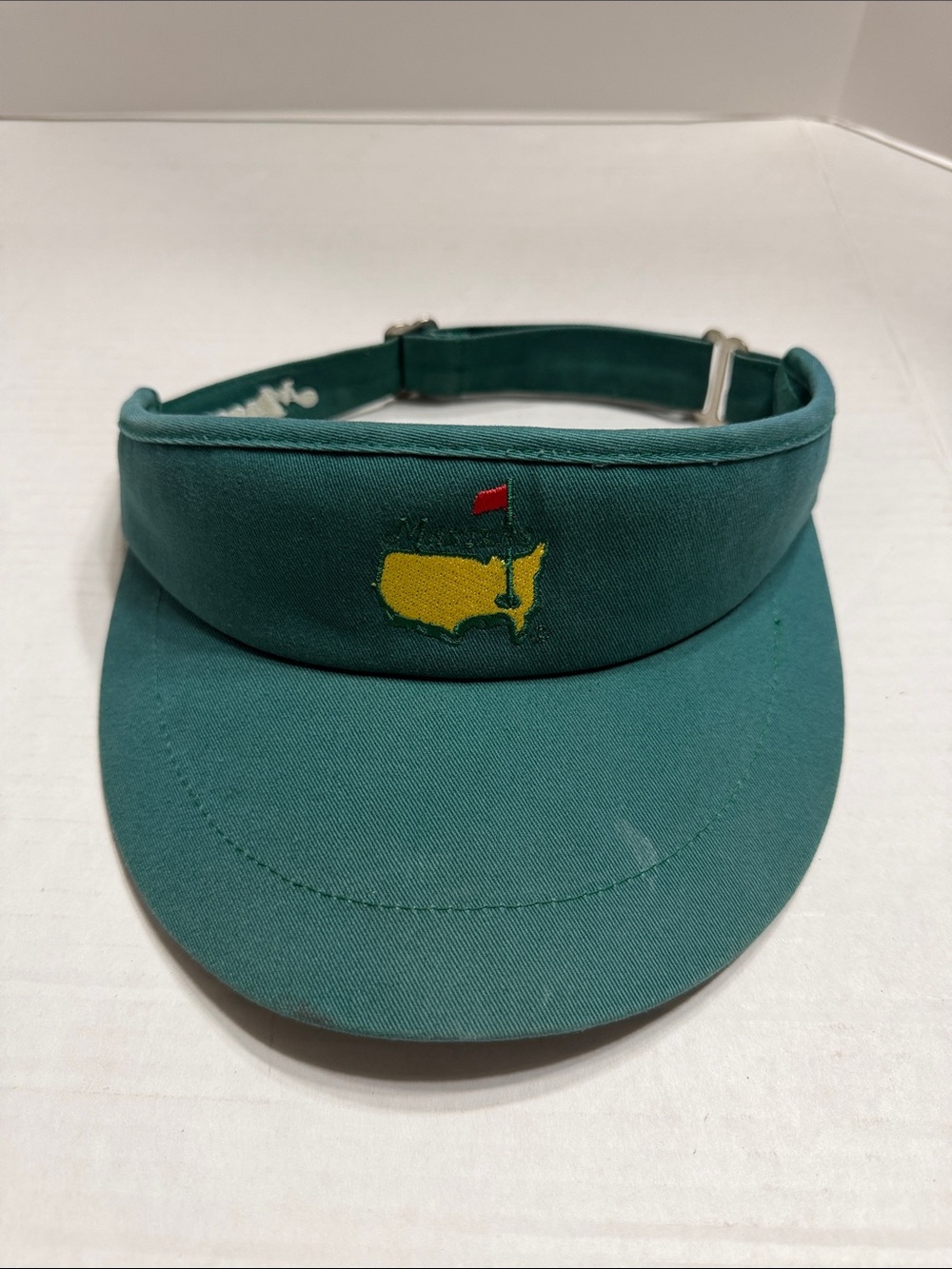 Masters Vintage Green Visor with Yellow USA Map and Red Flag